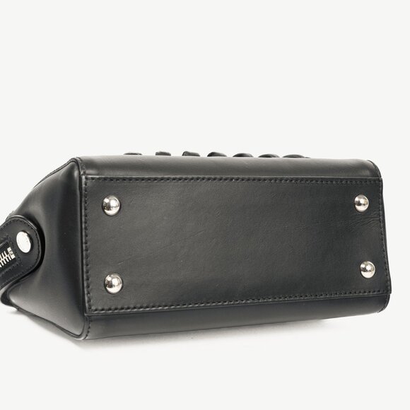 Fendi Dotcom Whipstitch Black Leather Satchel - Picture 5 of 14